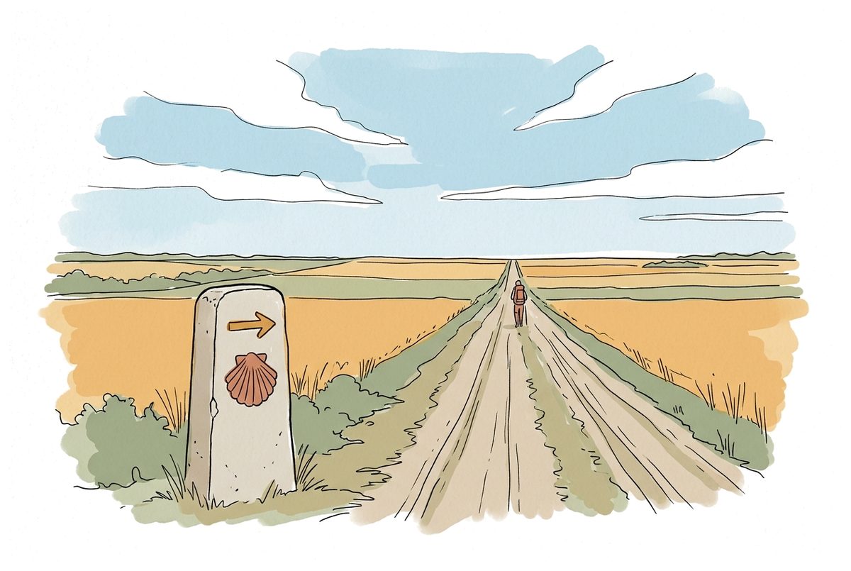 La meseta, sur le chemin de Compostelle