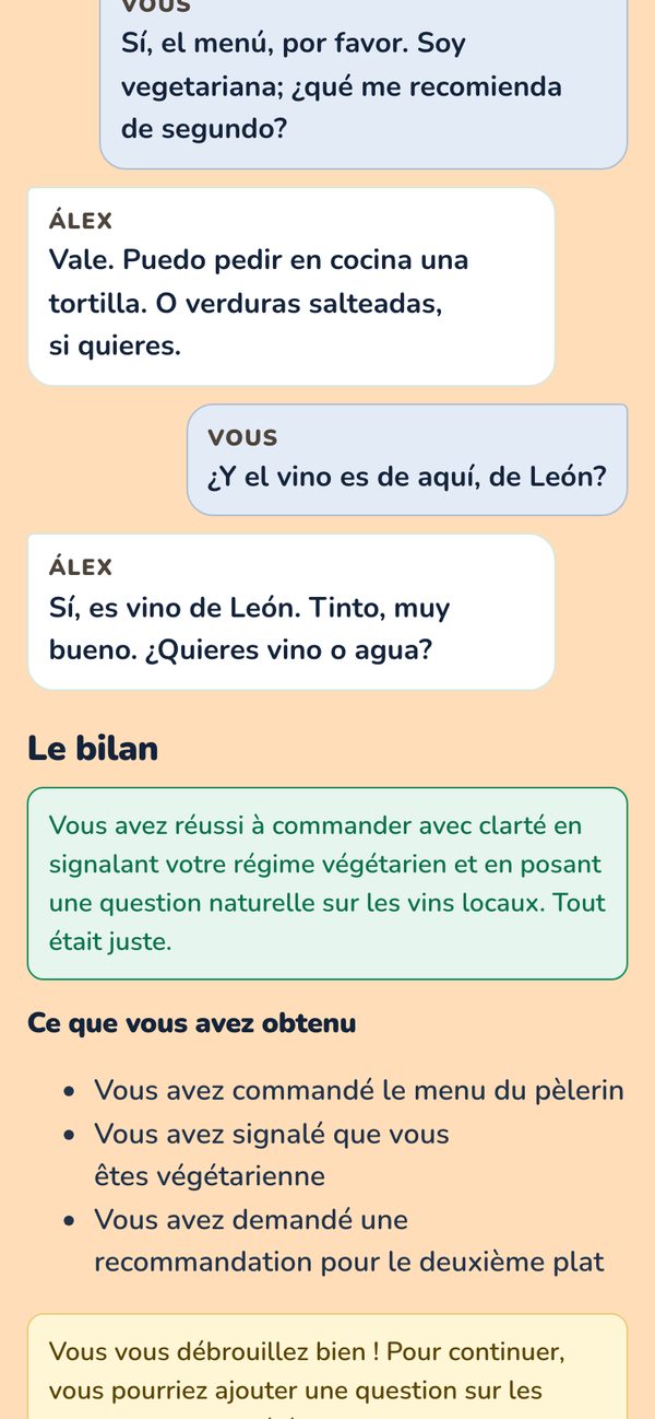 Le bilan en français, à la fin de la conversation