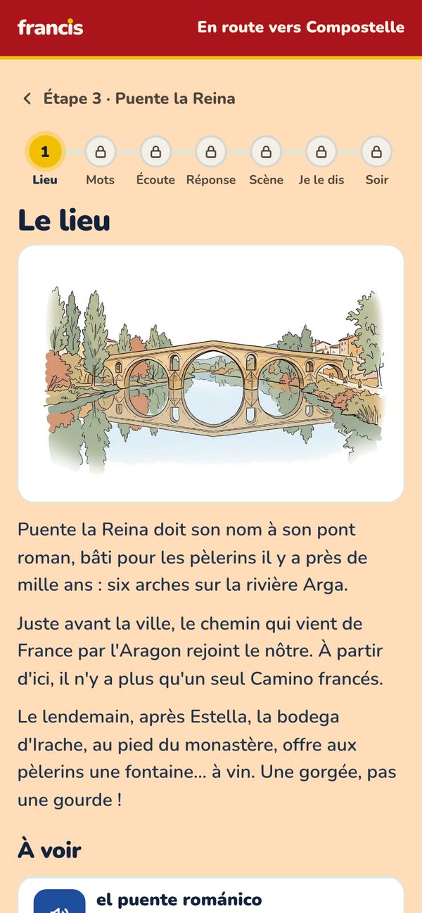 Le lieu : Puente la Reina