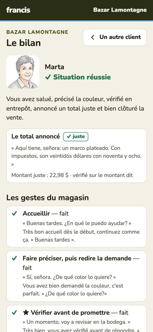 Le bilan de la visite