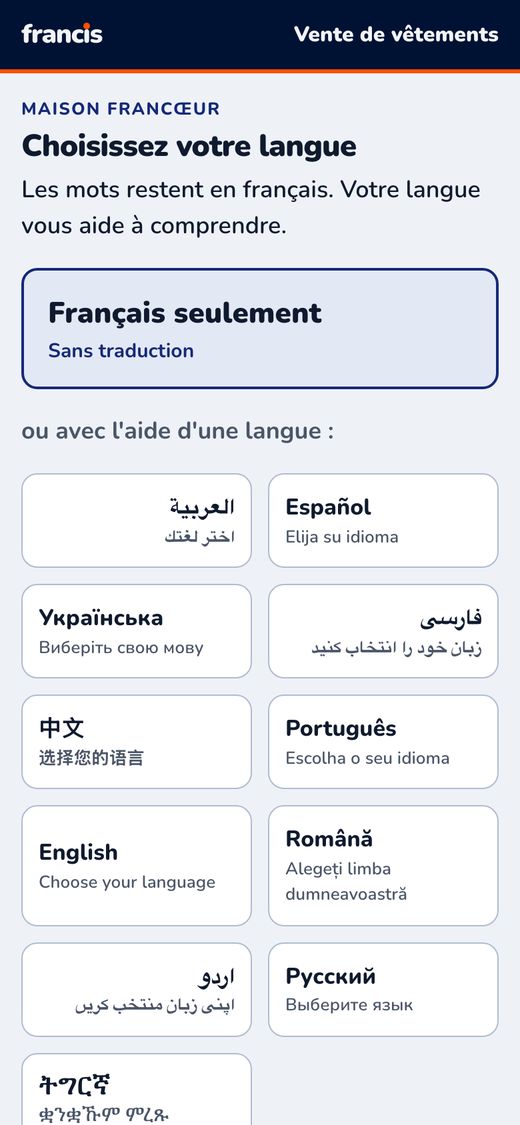 Onze langues d'appui