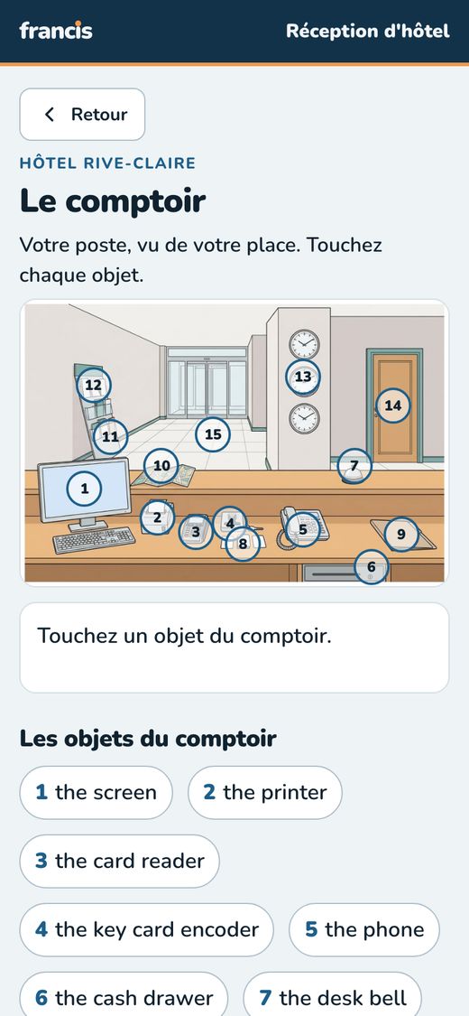 La trousse sur un téléphone
