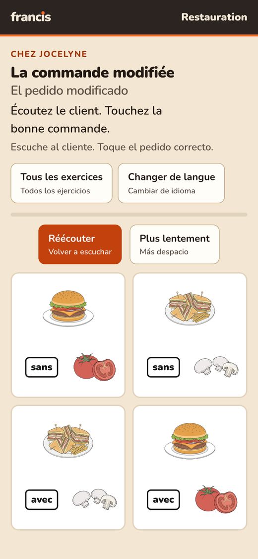 La commande modifiée